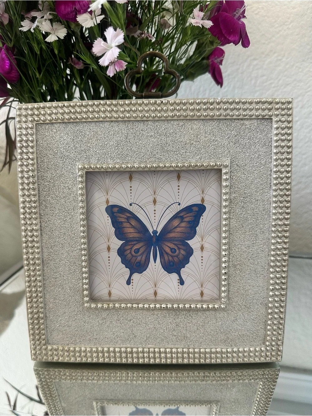 Nicole Miller Silver-Tone Beaded Picture Frame